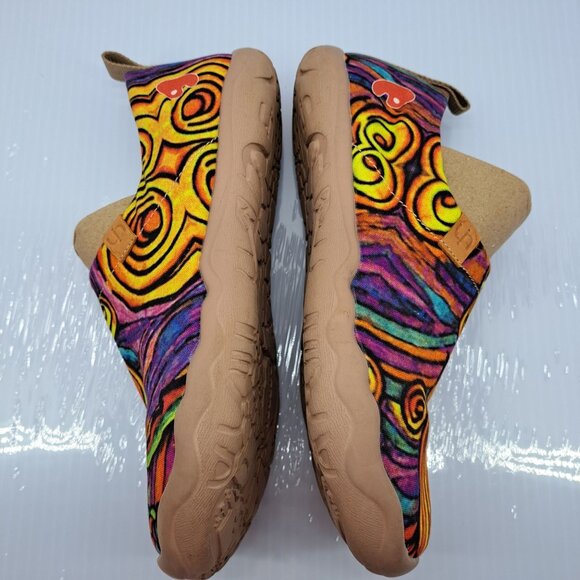 UIN Toledo Women 8 Colorful Abstract Art Slip-On Canvas Shoes Rubber Sole Casual - Picture 9 of 13